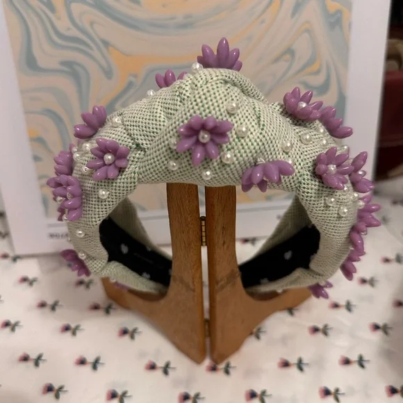 Lele Sadoughi Purple Floral Headband